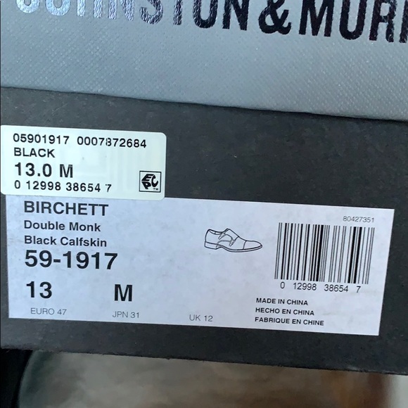 US13 Johnston & Murphy Monk-Strap Dress Shoes - Picture 6 of 6